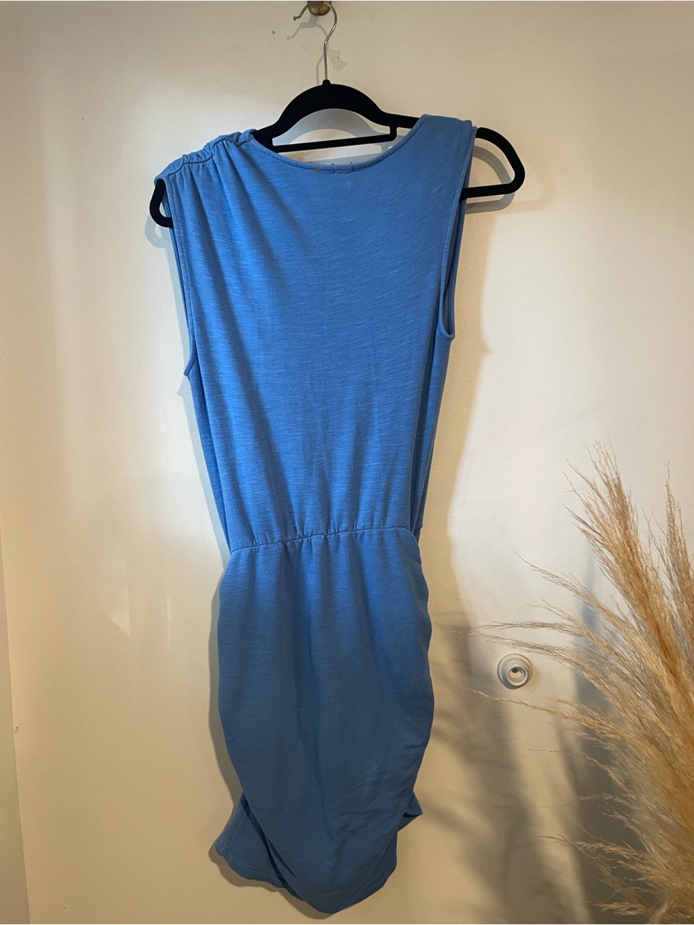 Monrow Light Blue Ruched Cowl Neck Mini Dress Sz S B139 - Picture 7 of 7
